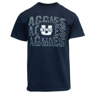 U-State Aggies Repeated Navy T-Shirt Champion